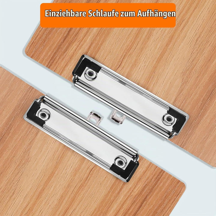 Klemmbrett Holz A4,5 Stück Schreibbrett Klemmbretter mit Metalklemme, Schreibplatte Clipboard Zwisch