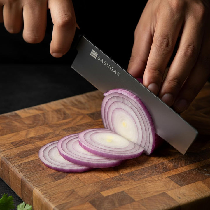 Japanisches Nakiri-Gemüsemesser 165 mm - Made in Japan | Molybdän-Vanadium-Edelstahl | Flache Klinge