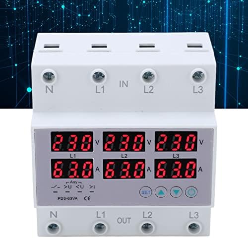 3-Phasen-DIN-Schienen-Voltmeter-Amperemeter-Multitester, AC 390‑500 V Automatischer Überspannungs-Üb