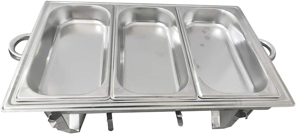 Warmhaltebehälter Essen,Edelstahl Chafing Dish,Speisenwärmer Edelstahl Chafing Dish + Deckel für Cat