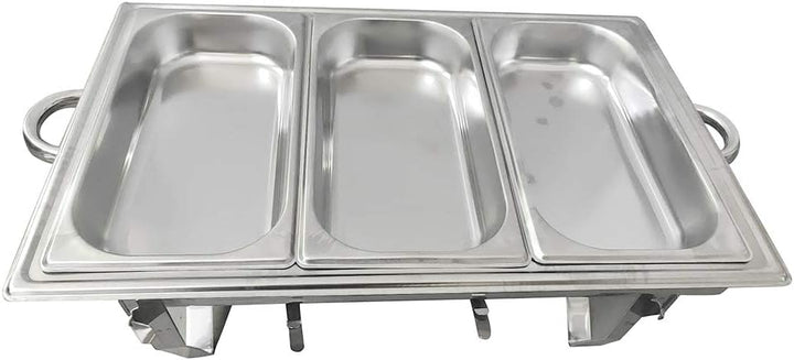 Warmhaltebehälter Essen,Edelstahl Chafing Dish,Speisenwärmer Edelstahl Chafing Dish + Deckel für Cat