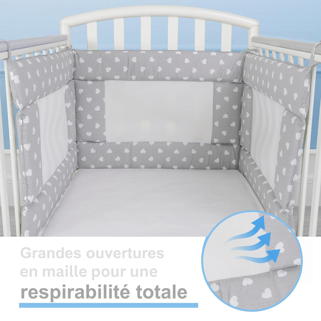 Babysanity - Bettumrandung Babybett mit Baby Air Mesh-System ausgestattet - Der weiche und stabile b