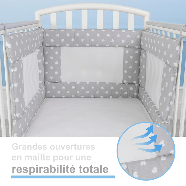 Babysanity - Bettumrandung Babybett mit Baby Air Mesh-System ausgestattet - Der weiche und stabile b