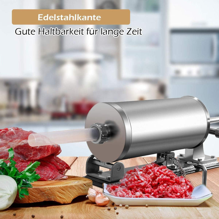RELAX4LIFE 4 kg Wurstfüller manuell, Wurstfüllmaschine mit 4 Füllrohre, Wurstpritze für Metzgerei &amp;