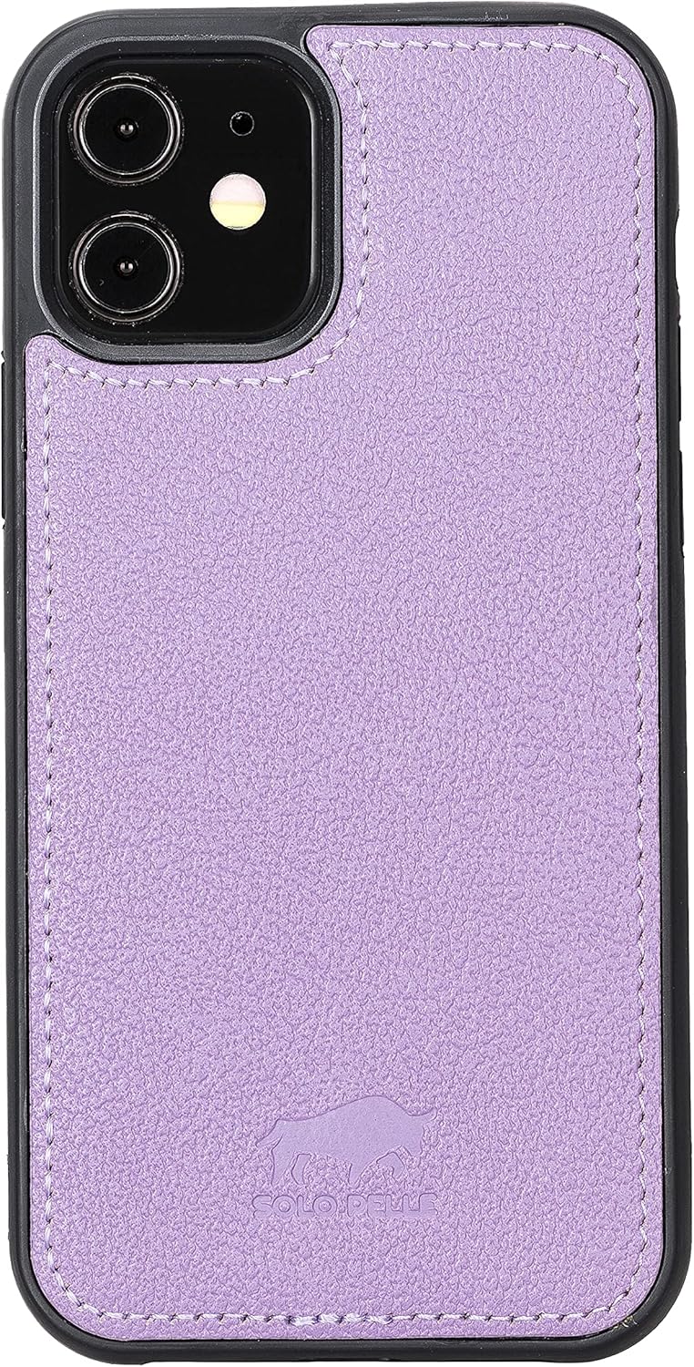 Solo Pelle Lederhülle kompatibel für iPhone 12/12 Pro in 6.1 Zoll abnehmbare Hülle (2in1) inkl. Kart