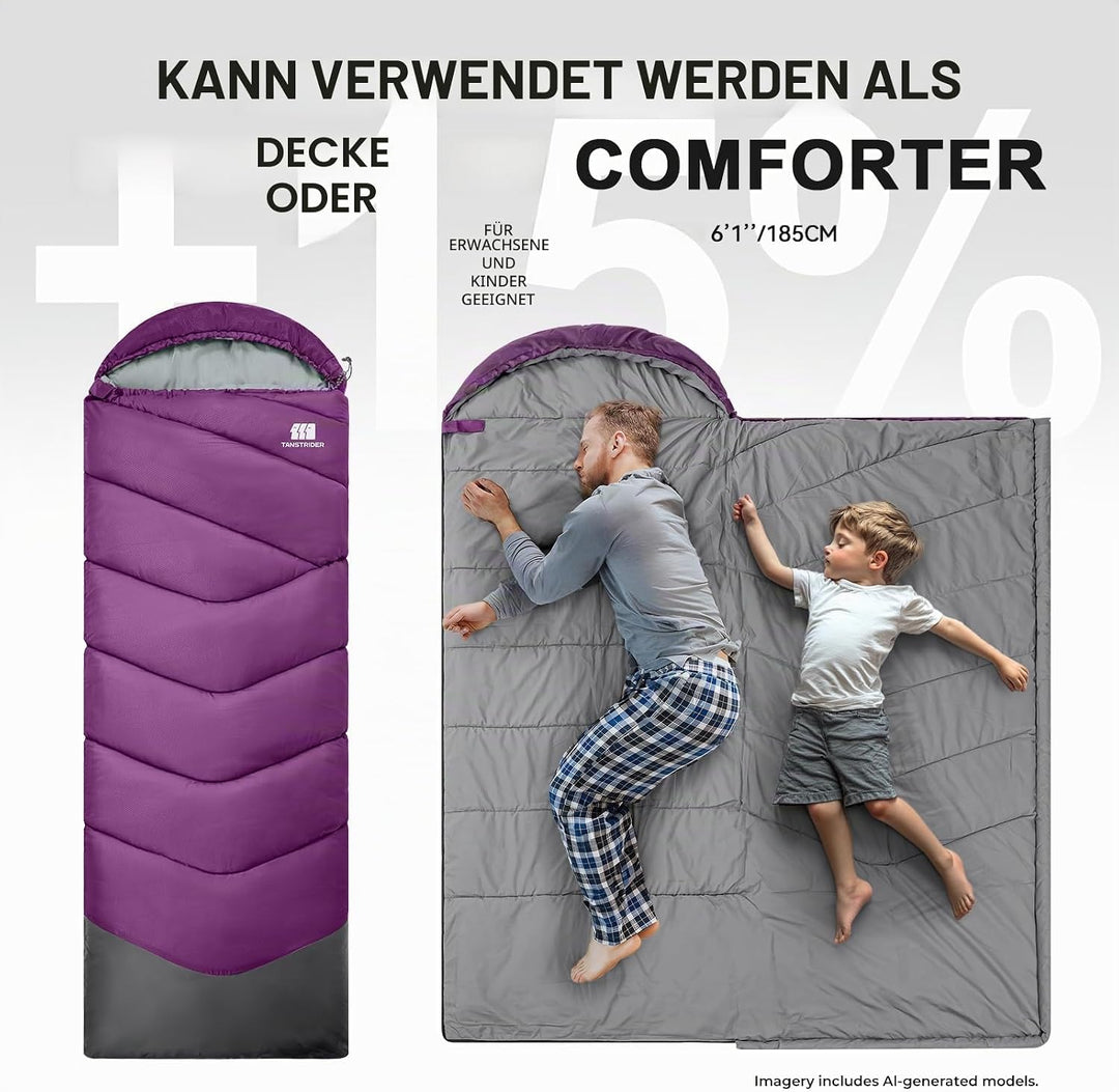 Schlafsack für Erwachsene bei Kälte, Tragbar, Wasserdicht, Leichtgewichtiger Schlafsack für Grosse P