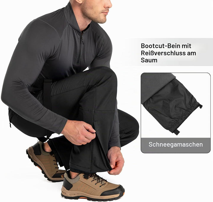 33,000ft Herren Skihose Hosenträgerhose Outdoorhose Wasserdicht Winddichte Softshellhose Warme Gefüt