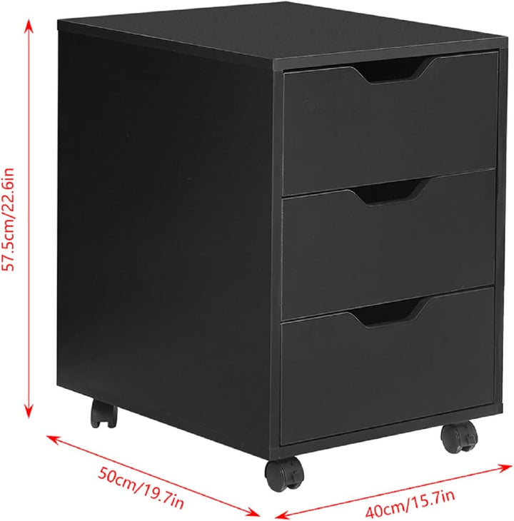 Bürocontainer mit 3 Schubladen, Rollcontainer unter Schreibtisch,Büroschrank für Dokumente, auch als