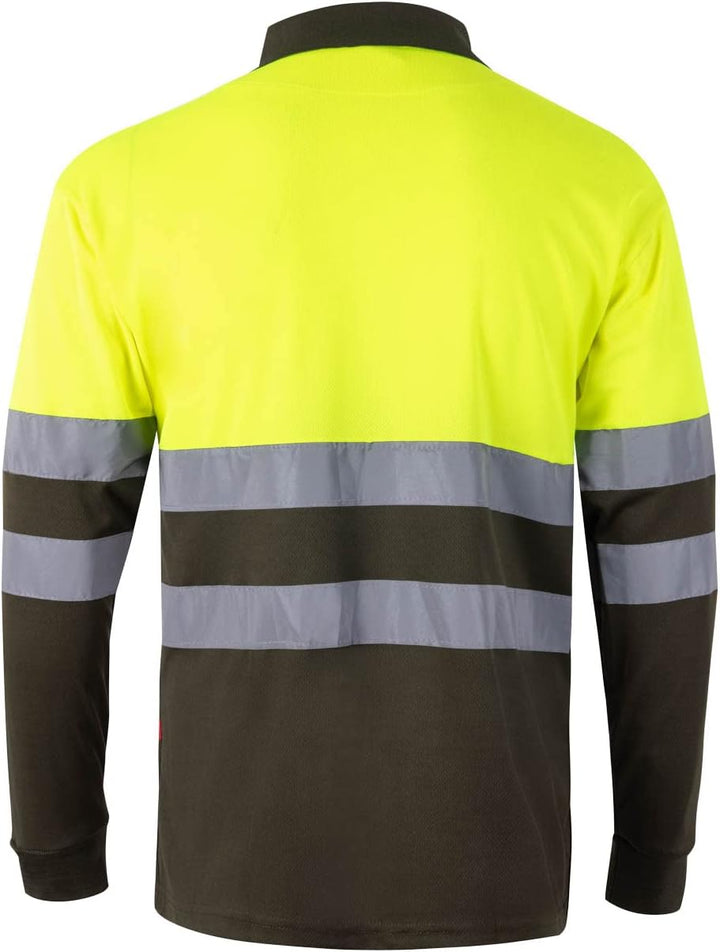 Velilla 175 - Signalshirt, langärmelig (Grösse L) Farbe jagdgrün und gelb fluoreszierend L Verde Caz
