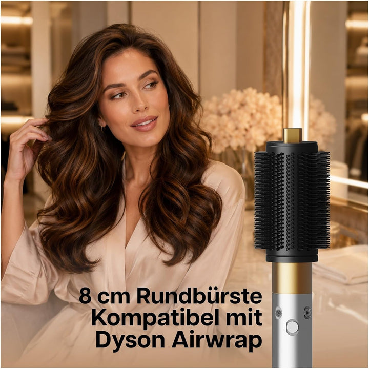 Extra Grosse Runde Volumenbürste Aufsatz für Dyson Airwrap von MMOBIEL – Rundbürste & Föhnbürste für