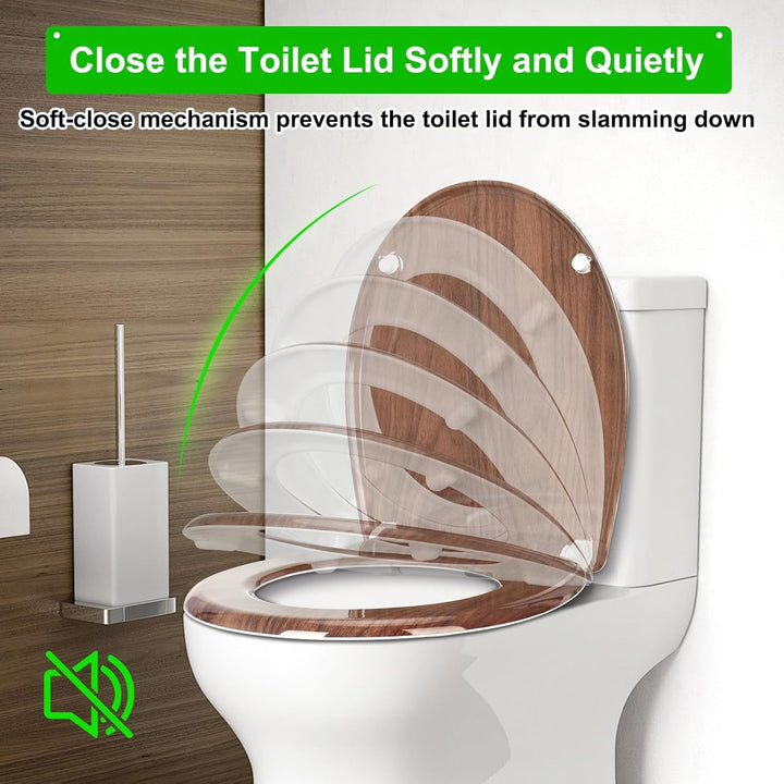 Premium WC-Sitz Toilettensitz mit Absenkautomatik, YOTOREE Toilettendeckel, O Form Duroplast Klodeck