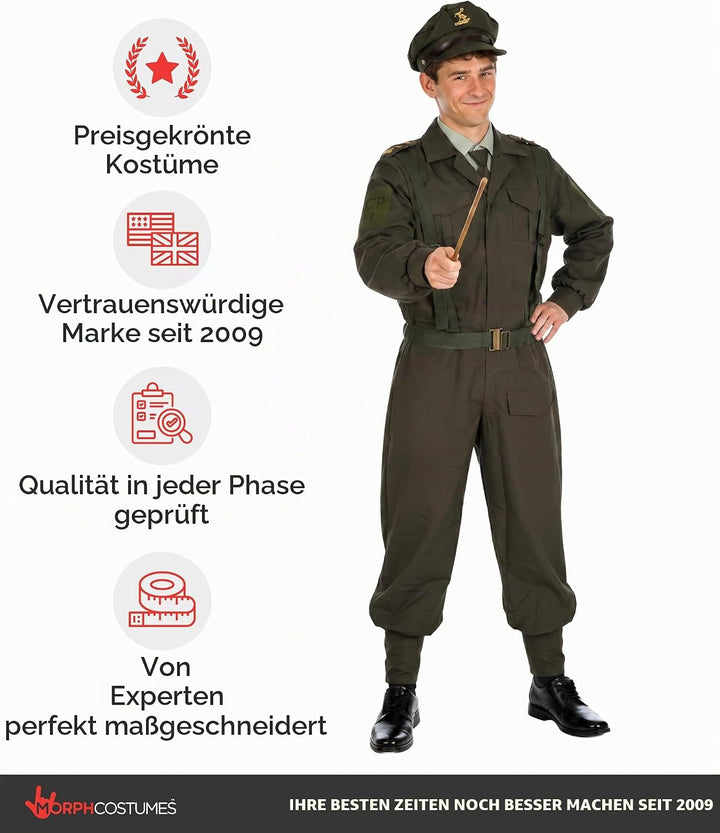 Fun Shack Militär Kostüm Herren, Militär Uniform Herren, Militär Anzug Herren, Kostüm Herren Army, S