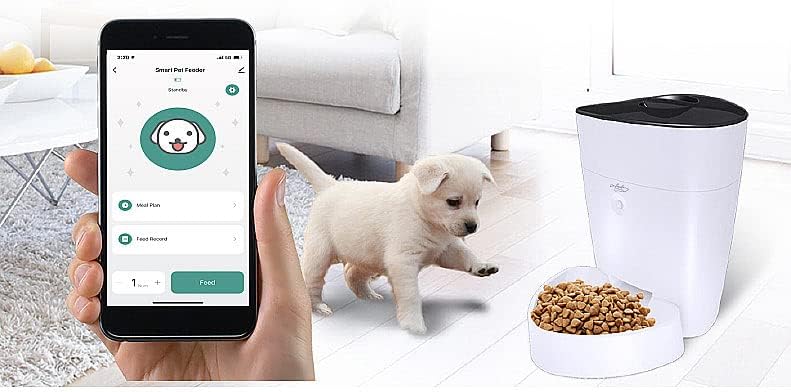 infactory Futterautomat: Smarter Futterspender für Hunde & Katzen mit WLAN und App, 4 l (Automatisch