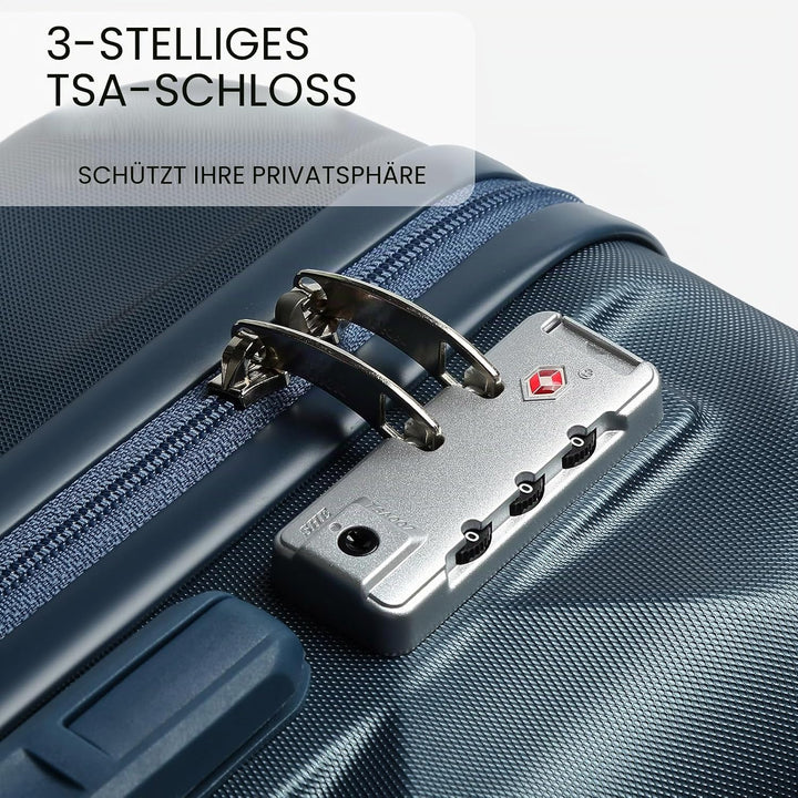 Sea choice Handgepäck Koffer Trolley ABS Leicht Reisekoffer Hardschale 4 Rollen und TSA Schloss Mit