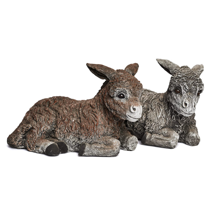 Stone and Style Steinfigur 2er Set Esel frostfest wetterfest Steinguss