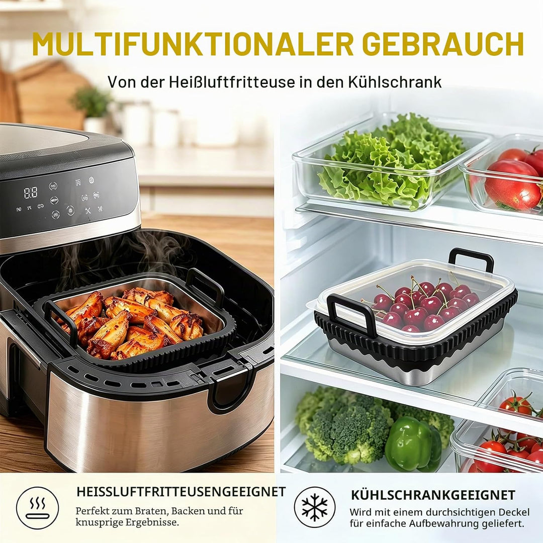 Auflaufform Airfryer für COSORI Heissluftfritteuse 2 Kammern/Ninja Heissluftfritteuse AF400EU/DZ400E