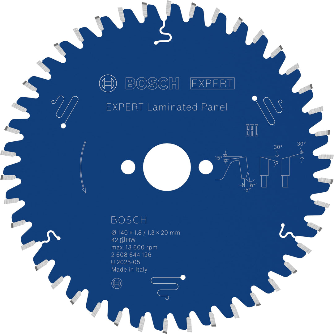 Bosch Professional 1x Kreissägeblatt Expert for Laminated Panel (Laminat, Sägeblatt Ø 140 x 20 x 1,8