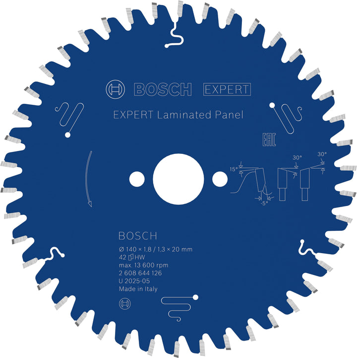 Bosch Professional 1x Kreissägeblatt Expert for Laminated Panel (Laminat, Sägeblatt Ø 140 x 20 x 1,8