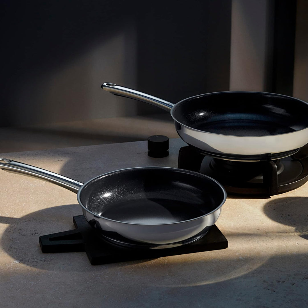 WMF Devil Pfannenset 2-teilig, Bratpfanne Induktion 24, 28 cm, Cromargan Edelstahl beschichtet, Kera
