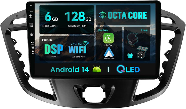 SXAUTO Android 12-6G+128G - IPS Autoradio für Ford Tourneo Transit Custom (2013-2021) - Eingebaut Ca