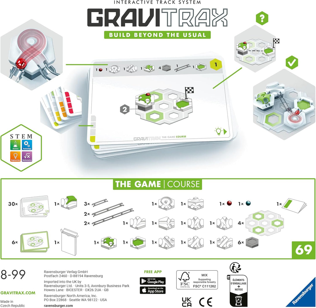 Ravensburger GraviTrax The Game Course - Logikspiel für Kugelbahn Fans , Konstruktionsspielzeug für