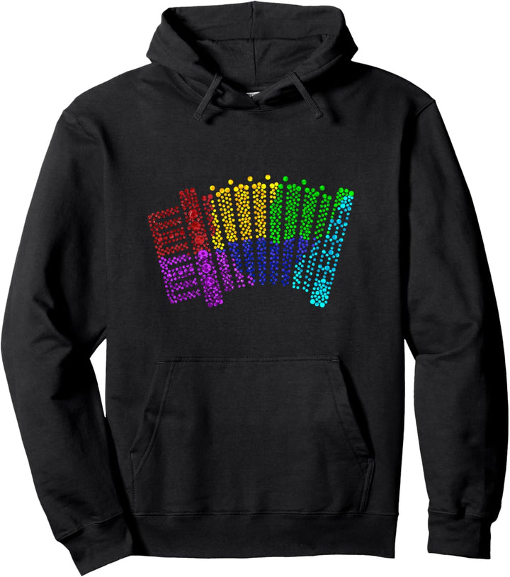 Retro Akkordeon Musikinstrument Zieharmonika Musiker Kunst Pullover Hoodie