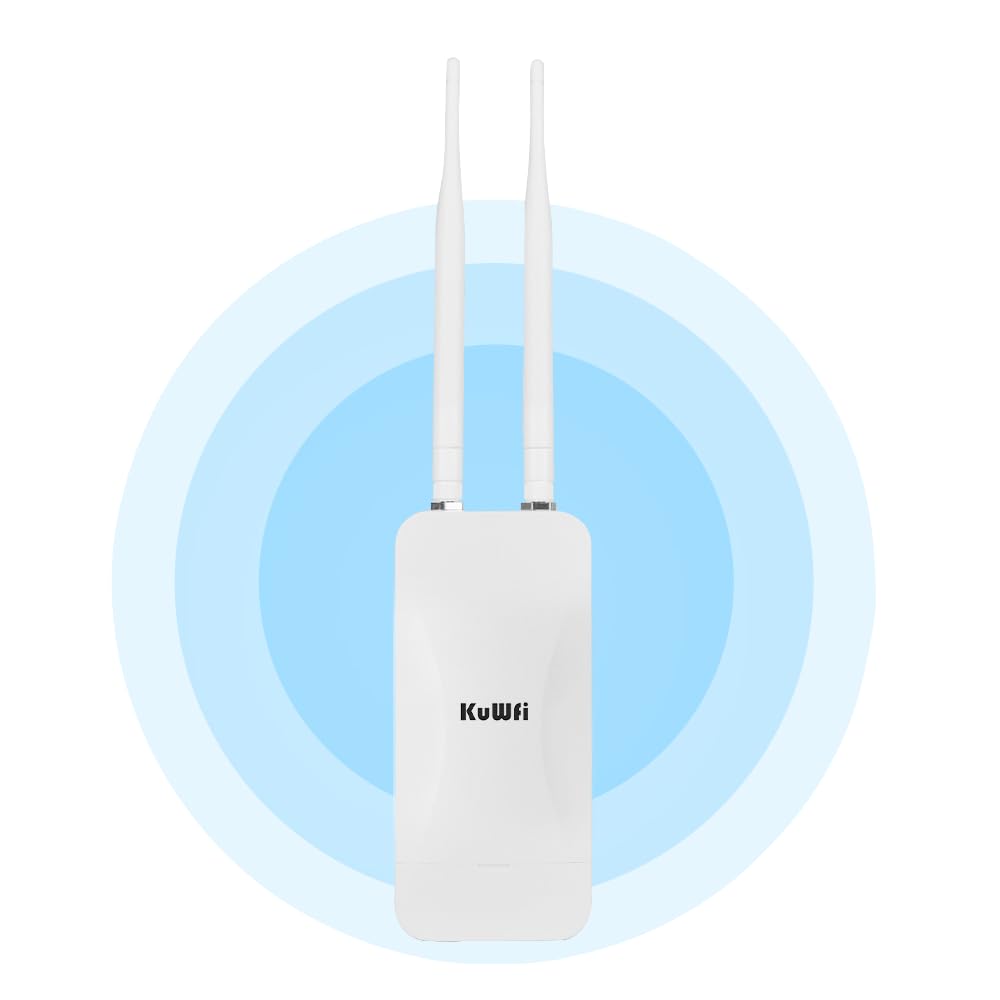 KuWFi Outdoor WLAN Access Point, 1200Mbps Long Range Wi-Fi Extender, Dualband Gigabit Wireless Acces