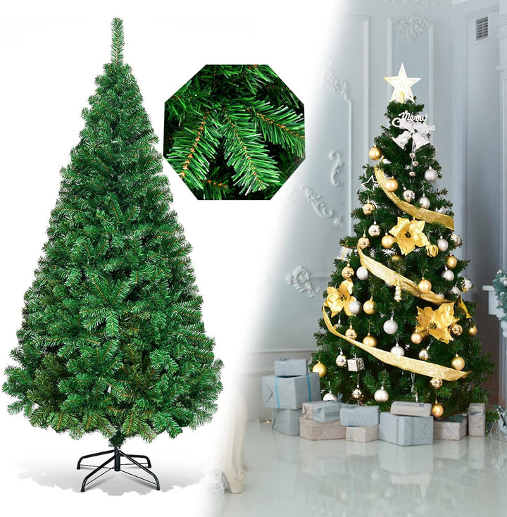 COSTWAY 180cm Künstlicher Weihnachtsbaum, Tannenbaum mit Metallständer, Christbaum PVC Nadeln, Kunst
