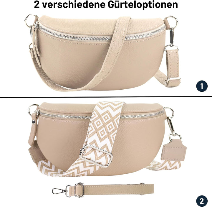 Blade Bauchtasche Damen Echtleder, stylische Gürteltasche Damen mit Leder abnehmbaren &amp; verstellbare