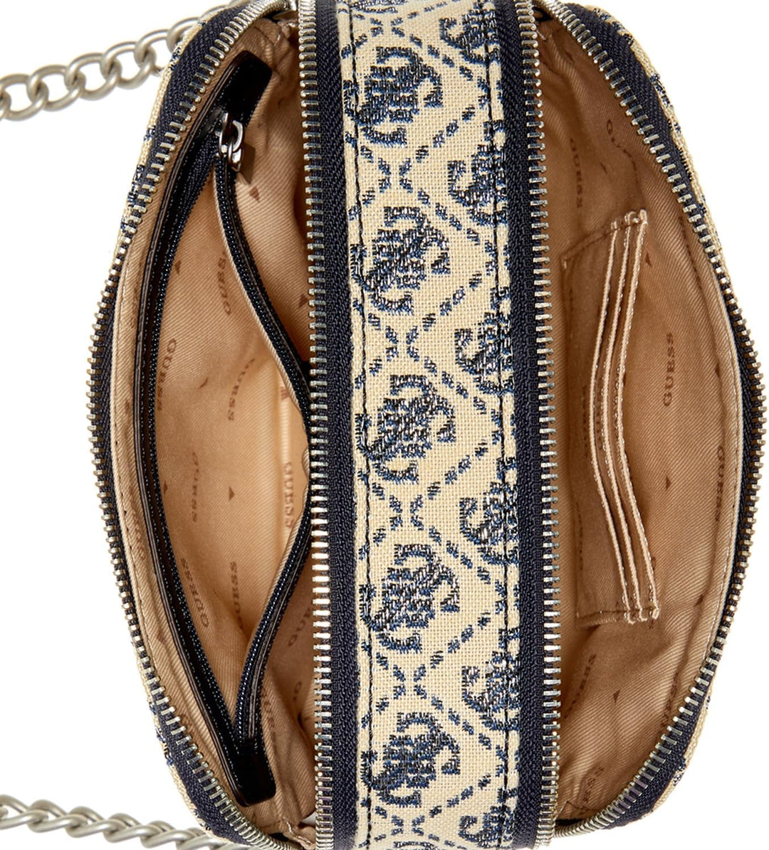 GUESS Damen Izzy Umhängetasche, Kameratasche, Navy Logo