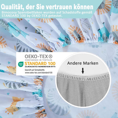 Bimocosy Spannbettlaken für Jungen Mädchen, 4er Pack, 60 x 120 cm, für Kinderbett Kleinkindmatratzen