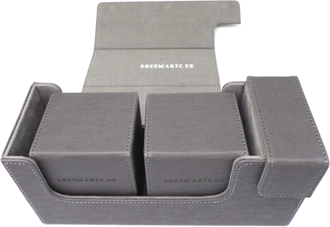 docsmagic.de Premium Magnetic Tray Long Box Silver Small + 2 Flip Boxes - Silber Small + 2 Flip Boxe