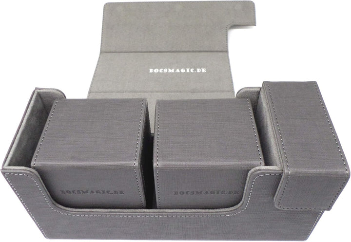 docsmagic.de Premium Magnetic Tray Long Box Silver Small + 2 Flip Boxes - Silber Small + 2 Flip Boxe