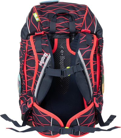 ergobag pack Set ergonomischer Schulrucksack, Set 6-teilig 20 Largo Wellenreitbär - Blau