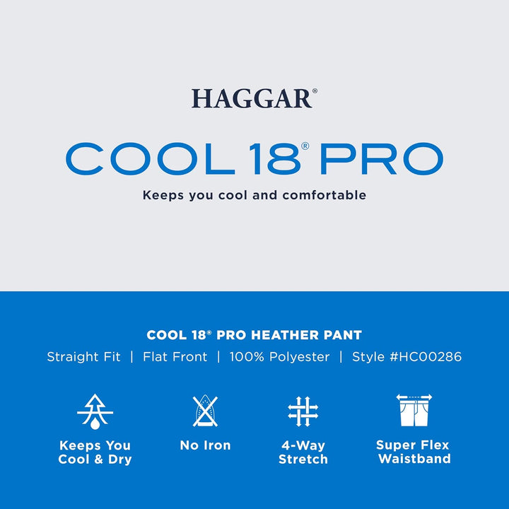 Haggar Herren Hose 40W / 32L Grau Meliert, 40W / 32L Meliert, Grau