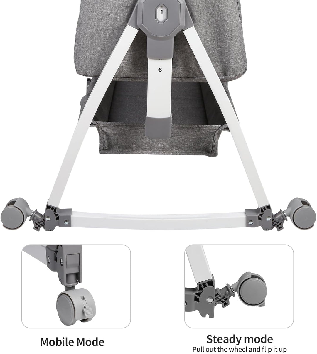 homewell 2 en 1 Lit Cododo Bebe Pliable, Berceau Cododo 0-30 Mois, 6 Réglages de Hauteur, Berceau bé