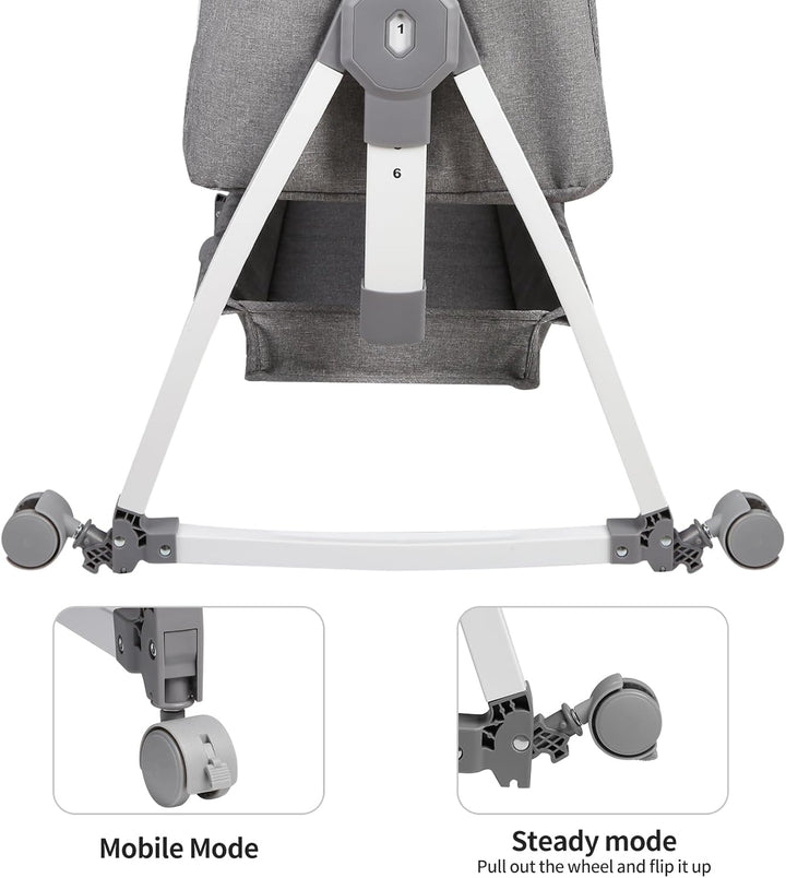 homewell 2 en 1 Lit Cododo Bebe Pliable, Berceau Cododo 0-30 Mois, 6 Réglages de Hauteur, Berceau bé