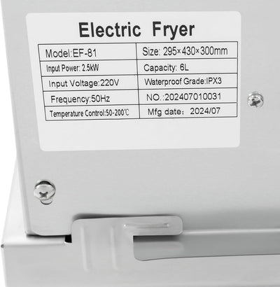 6L 2500W ÖL-Friteuse Friteuse Edelstahl Profi KüChe Kaltzonen Fritteuse FritöSe Elektrische Fritteus