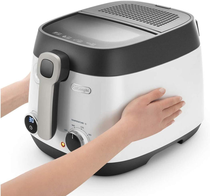 De'Longhi Fritteuse FS6067, Einstellbarer Thermostat, Timer Funktion, Fassungsvermögen 2,4l, 1800W,