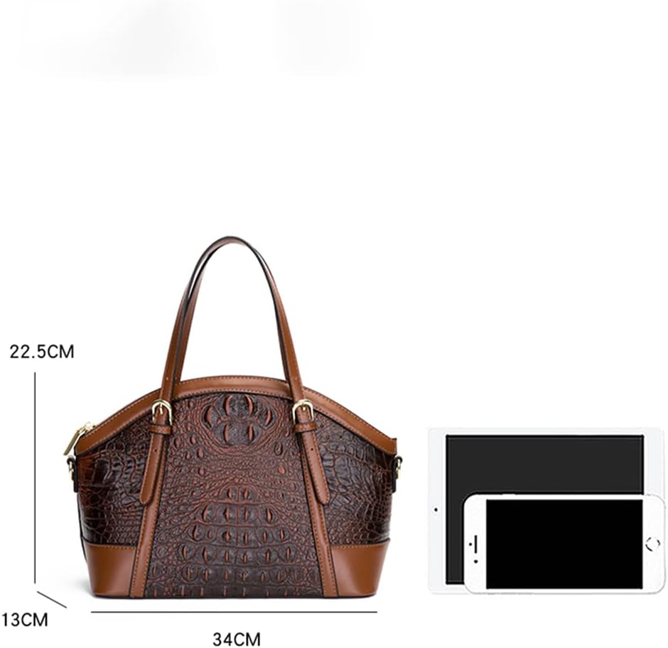 Coolives Damentasche Damen Henkeltasche aus PU-Leder mit Krokodilledermuster Vintage Handtasche Retr