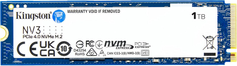 Kingston NV3 NVMe PCIe 4.0 Interne SSD 1TB M.2 2280-SNV3S/1000G, 1TB