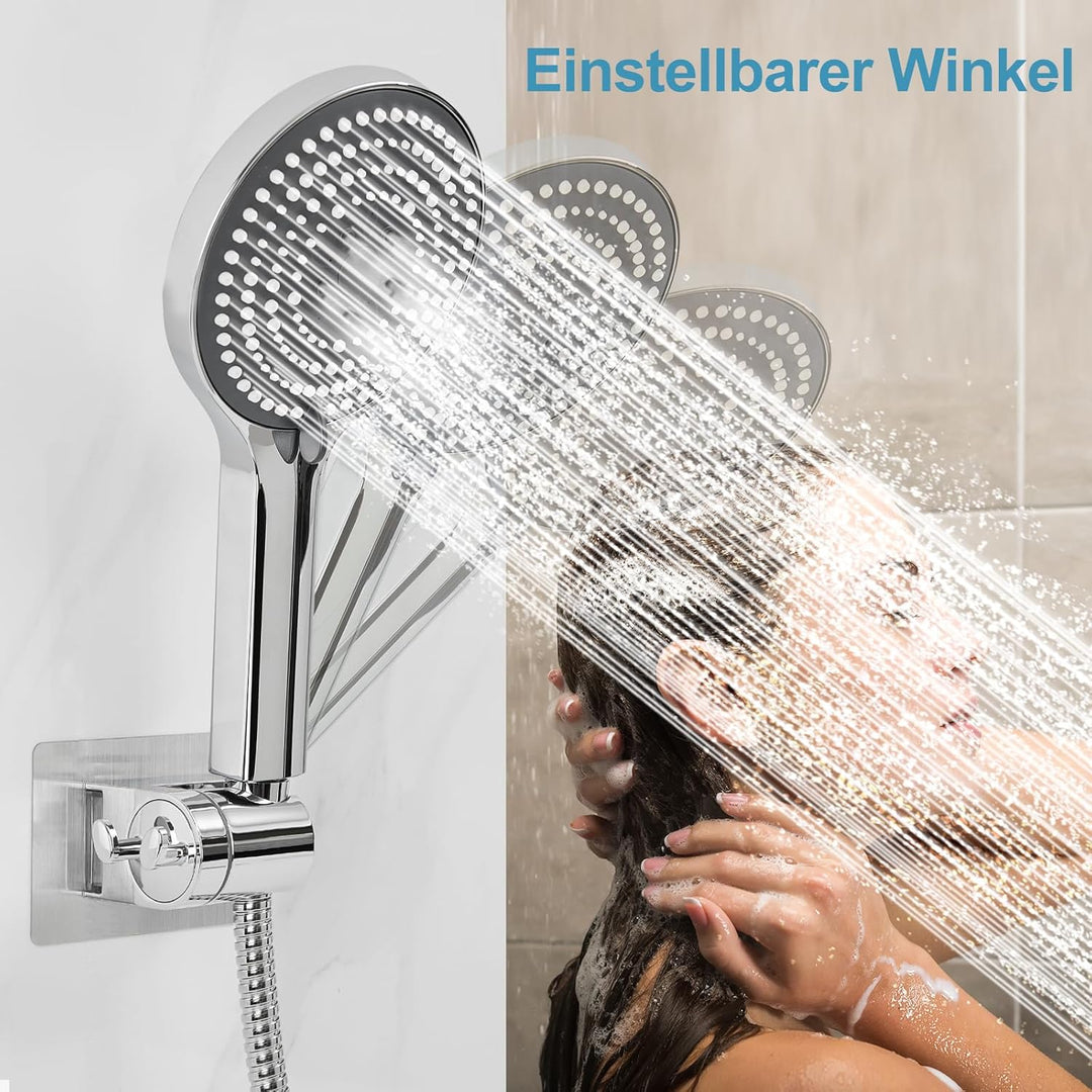 OFFO Duschkopf Halterungen ohne Bohren, Shower Head Holder, Duschhalterung Selbstklebend, Chrom 19-2