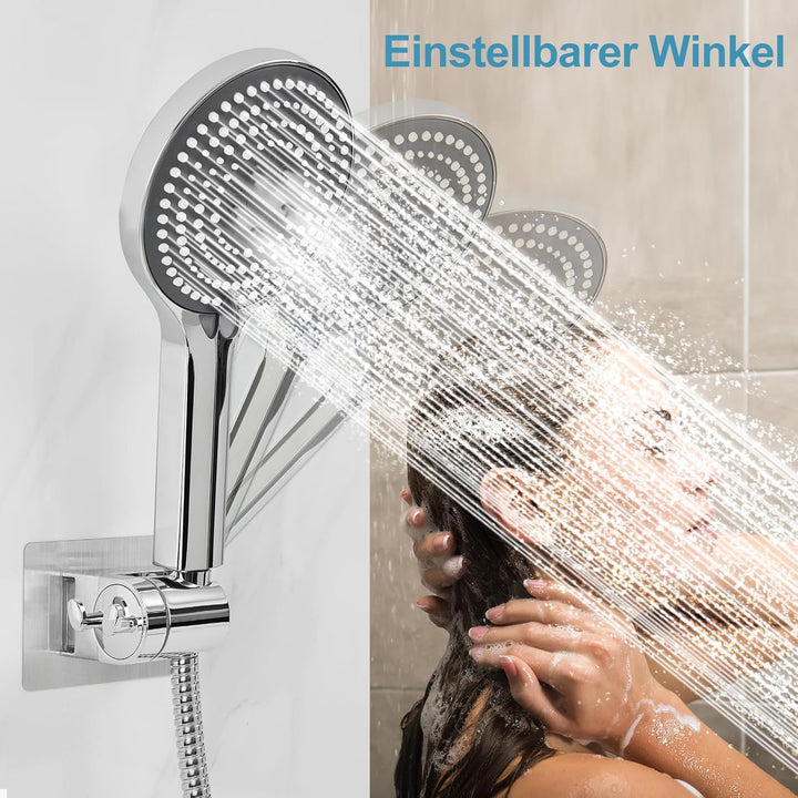 OFFO Duschkopf Halterungen ohne Bohren, Shower Head Holder, Duschhalterung Selbstklebend, Chrom 19-2