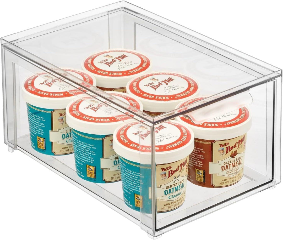 mDesign Schubladenbox – Stapelbox aus Kunststoff für Küchen- und Kühlschrank – Küchen Organizer für
