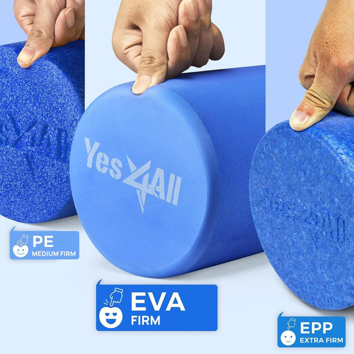 Yes4All Faszienrolle für Rücken, Wirbelsäule, Beine, Arme 30/45/60/90 cm - Mittel-Harte Foam Roller,