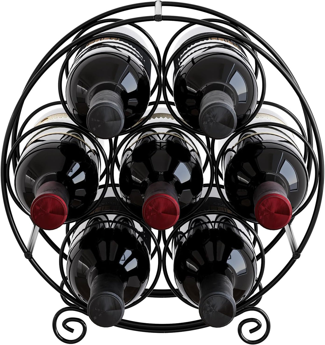 EasyPAG Metall 7 Flaschen Weinregal Freistehend Weinhalter Weinablage Weinständer Wein Halterung Wei