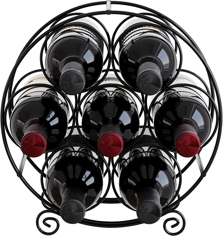 EasyPAG Metall 7 Flaschen Weinregal Freistehend Weinhalter Weinablage Weinständer Wein Halterung Wei