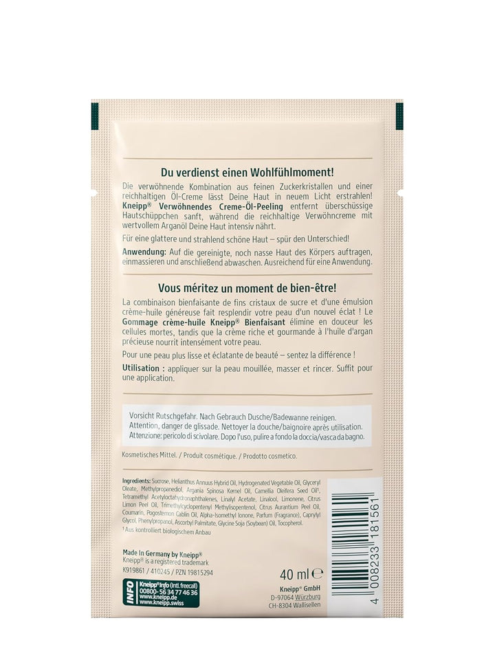 Kneipp Verwöhnendes Creme-Öl-Peeling - Körperpeeling mit wertvollem Arganöl und feinen Zuckerkristal