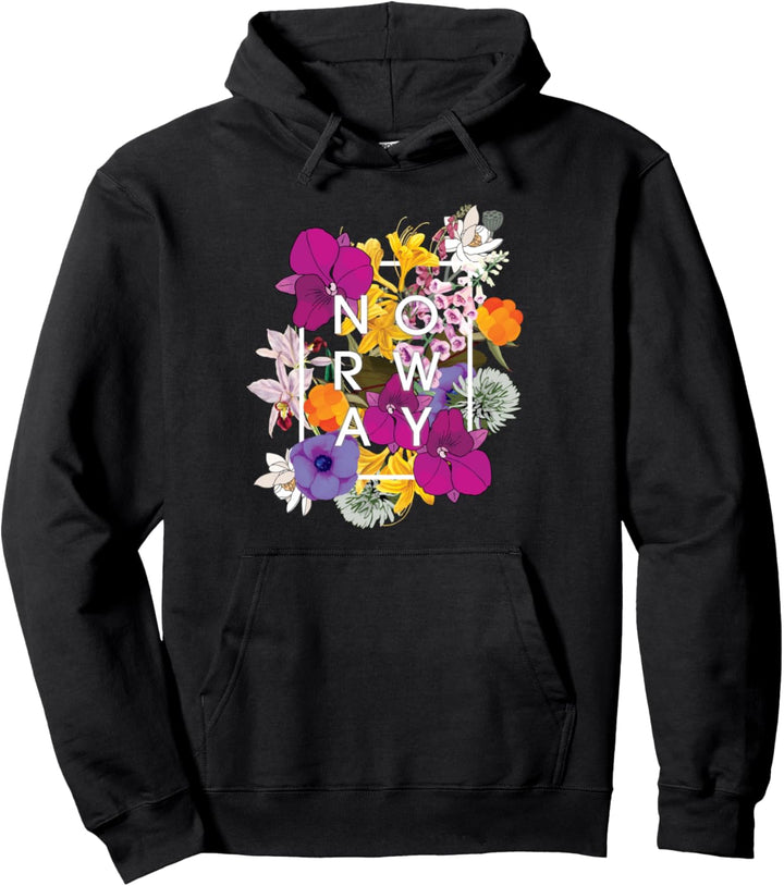 Blumen von Norwegen Wortkunst - Norwegischer Stolz Pullover Hoodie
