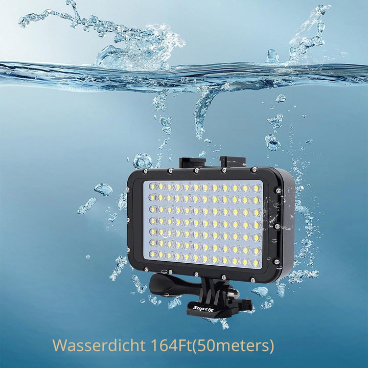 Suptig Unterwasserlichter Tauchlicht 84 LED High Power Dimmbar Wasserdichtes LED-Videolicht Wasserdi